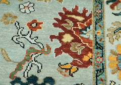8x10 Mint, Ivory, Gold Color Hand Knotted Oushak Wool Oriental Rug