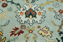 8x10 Mint, Ivory, Gold Color Hand Knotted Oushak Wool Oriental Rug