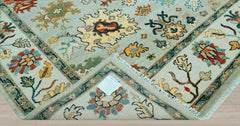 8x10 Mint, Ivory, Gold Color Hand Knotted Oushak Wool Oriental Rug