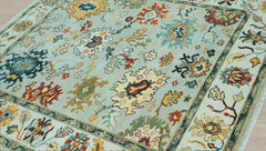 8x10 Mint, Ivory, Gold Color Hand Knotted Oushak Wool Oriental Rug