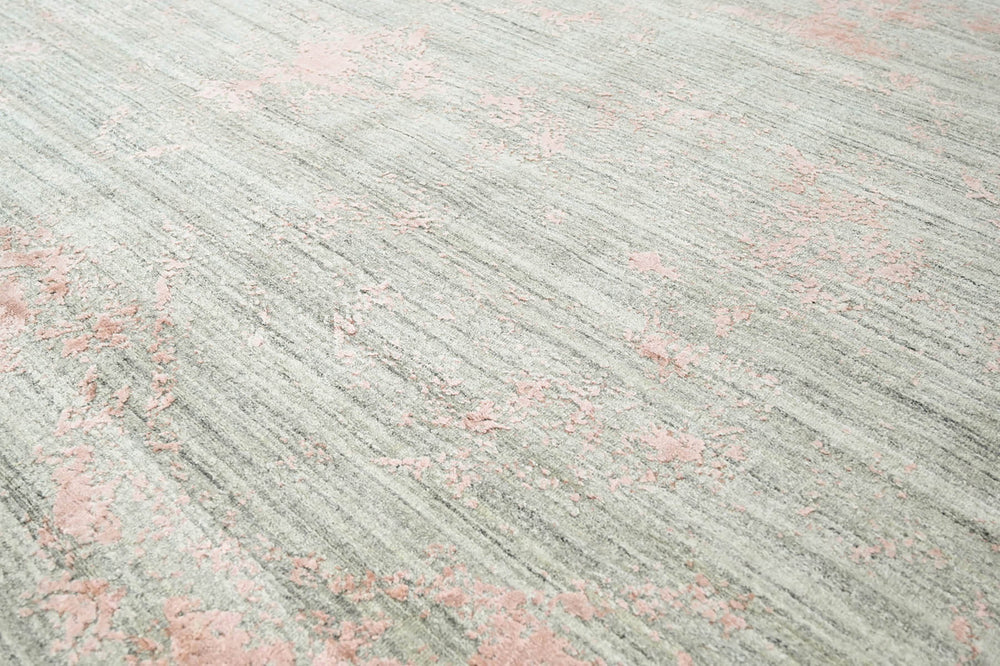 Multi Size Gray Blush Color Hand Knotted Oushak Wool Transitional Oriental Rug