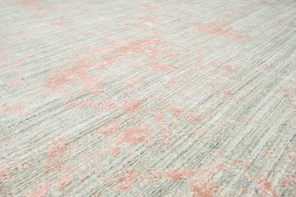 Multi Size Gray Blush Color Hand Knotted Oushak Wool Transitional Oriental Rug