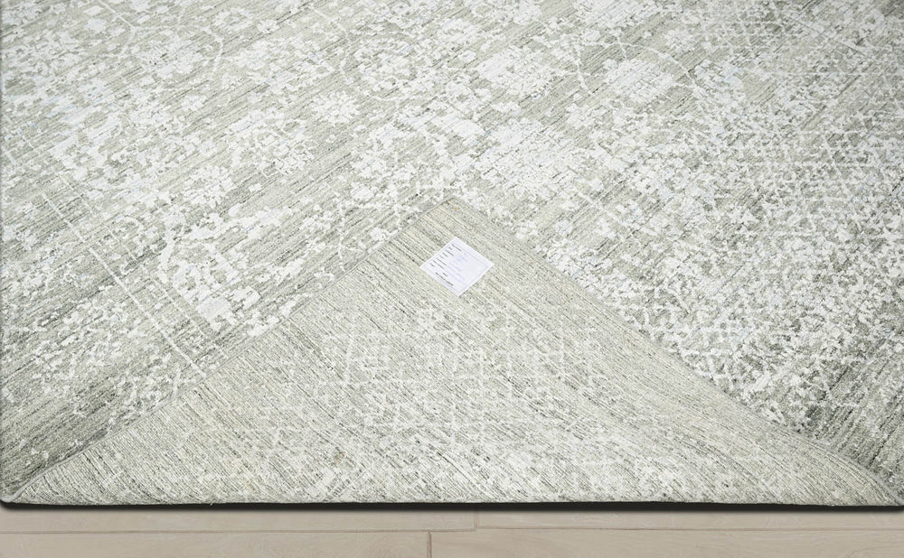 8x11 Gray, Beige, Moss Color Hand Knotted 100% Wool Modern & Contemporary Oriental Rug