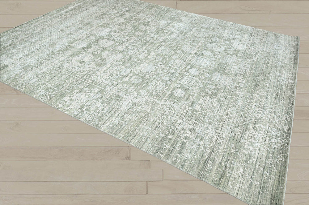 8x11 Gray, Beige, Moss Color Hand Knotted 100% Wool Modern & Contemporary Oriental Rug
