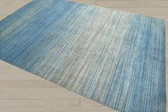 Multi Size Gray Blue Ombre Color Hand Knotted Wool Modern & Contemporary Oriental Rug