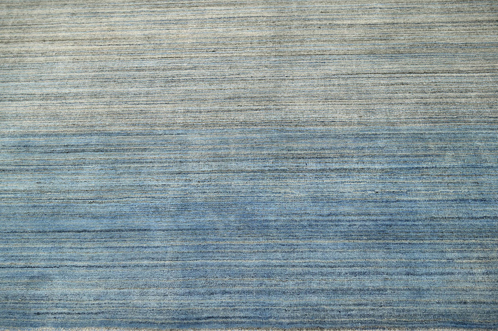 Multi Size Gray Blue Ombre Color Hand Knotted Wool Modern & Contemporary Oriental Rug
