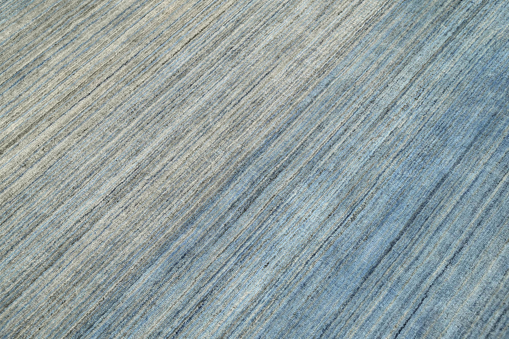 Multi Size Gray Blue Ombre Color Hand Knotted Wool Modern & Contemporary Oriental Rug