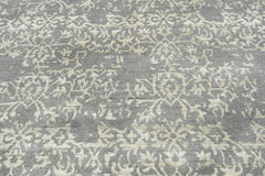 5x7 Gray, Moss, Color Hand Knotted 100% Wool Transitional Oriental Rug