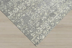 5x7 Gray, Moss, Color Hand Knotted 100% Wool Transitional Oriental Rug