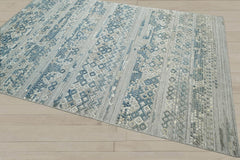 6x9 Gray, Blue, Color Hand Knotted 100% Wool Modern & Contemporary Oriental Rug
