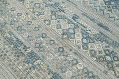 6x9 Gray, Blue, Color Hand Knotted 100% Wool Modern & Contemporary Oriental Rug