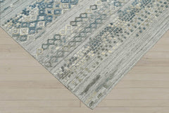 6x9 Gray, Blue, Color Hand Knotted 100% Wool Modern & Contemporary Oriental Rug