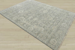 8x10 Moss, Beige, Gray Color Hand Knotted Oushak Wool Traditional Oriental Rug