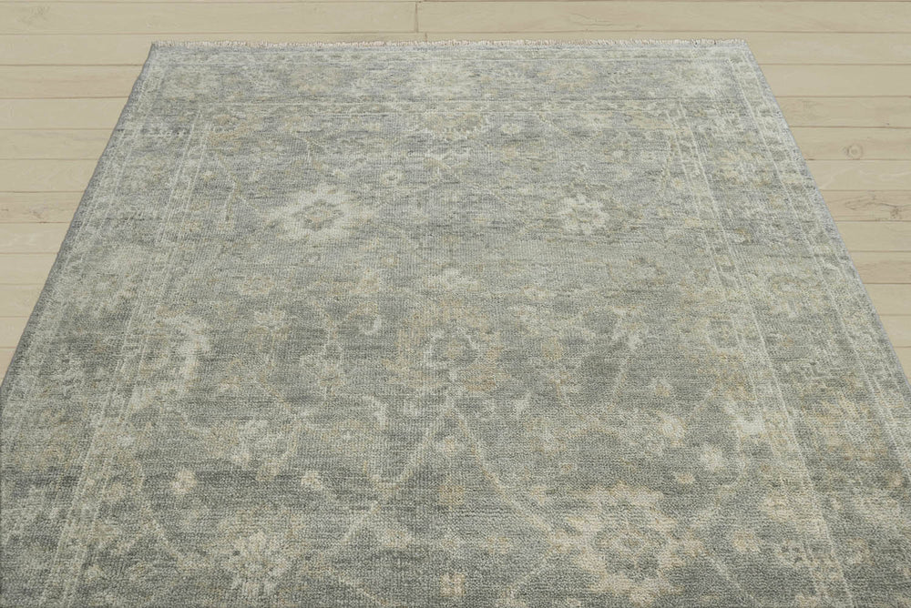 8x10 Moss, Beige, Gray Color Hand Knotted Oushak Wool Traditional Oriental Rug