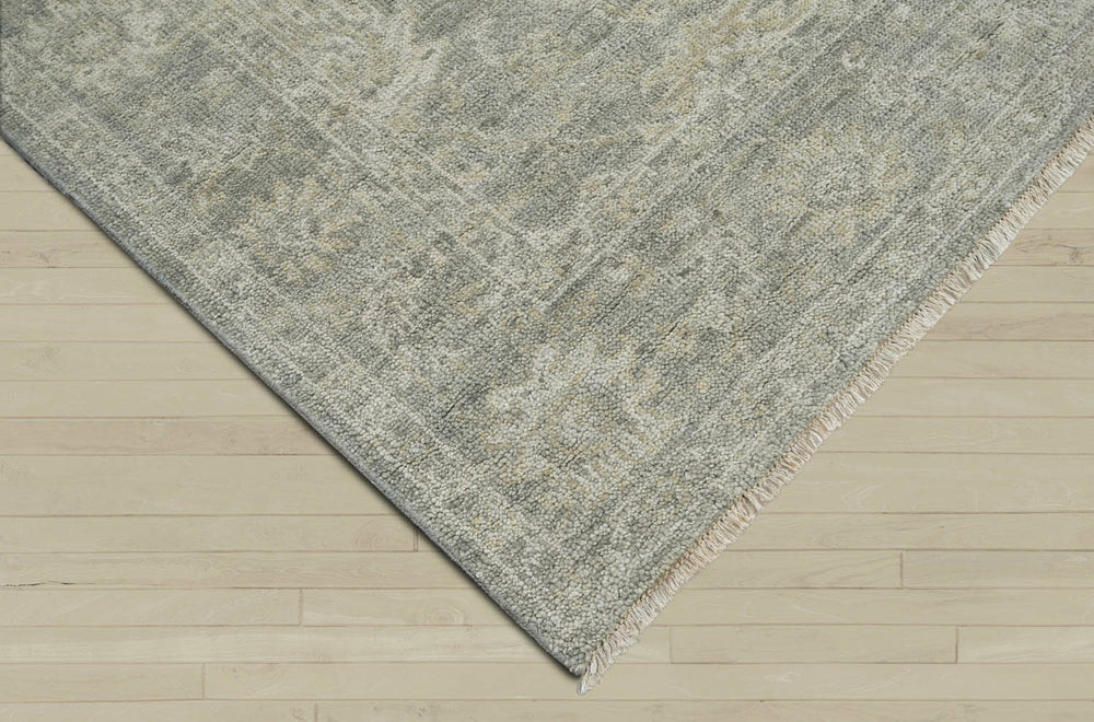 8x10 Moss, Beige, Gray Color Hand Knotted Oushak Wool Traditional Oriental Rug