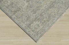 8x10 Moss, Beige, Gray Color Hand Knotted Oushak Wool Traditional Oriental Rug