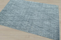 4x6 Blue, Gray, Color Hand Knotted 100% Wool Modern & Contemporary Oriental Rug