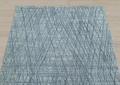 4x6 Blue, Gray, Color Hand Knotted 100% Wool Modern & Contemporary Oriental Rug