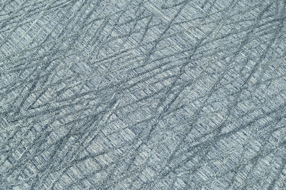 4x6 Blue, Gray, Color Hand Knotted 100% Wool Modern & Contemporary Oriental Rug