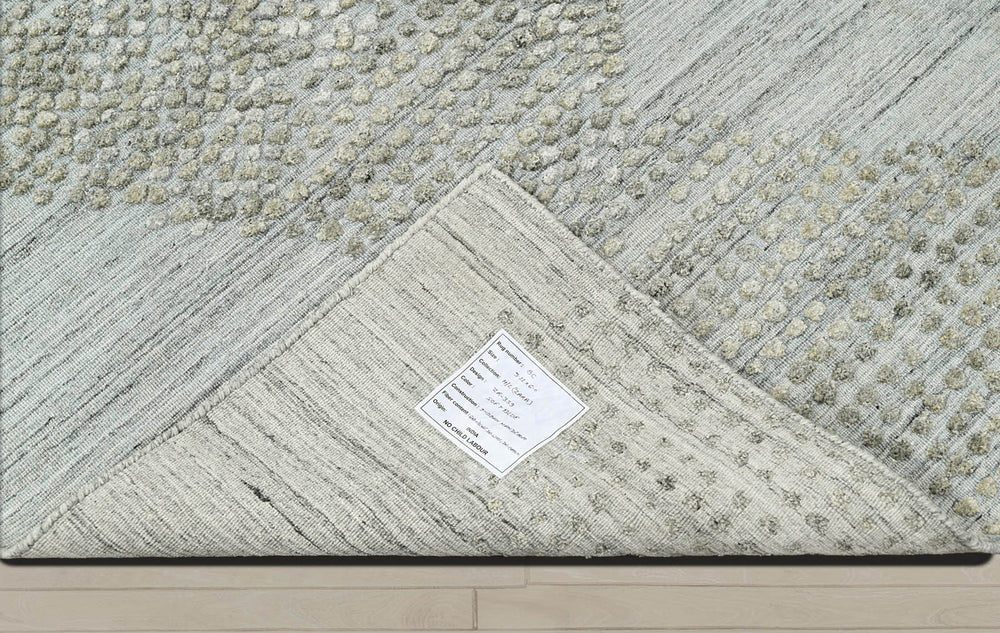 4x6 Gray, Moss, Color Hand Knotted 100% Wool Modern & Contemporary Oriental Rug