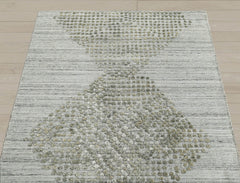4x6 Gray, Moss, Color Hand Knotted 100% Wool Modern & Contemporary Oriental Rug