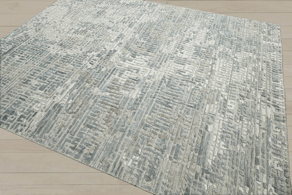 Multi Size Tone On Tone Gray Color Hand Knotted Tibetan Wool Modern & Contemporary Oriental Rug