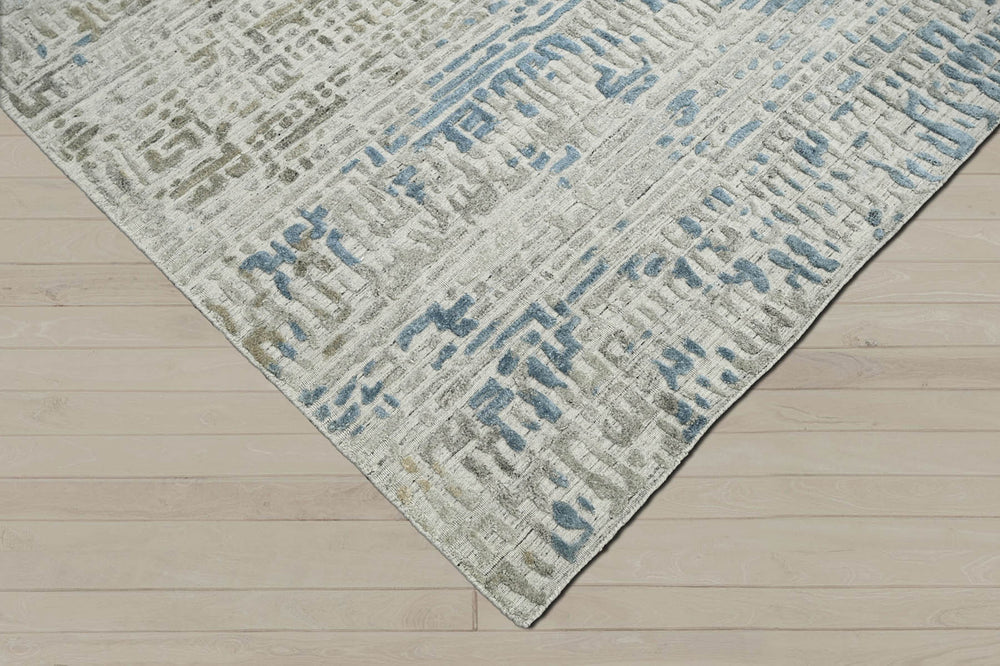 Multi Size Gray Beige Blue Color Hand Knotted Tibetan Wool Modern & Contemporary Oriental Rug