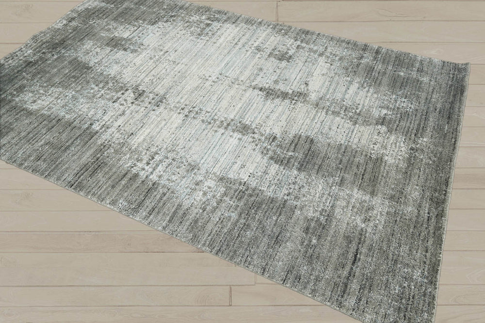 5x8 Gray, Silver, Color Hand Knotted 100% Wool Modern & Contemporary Oriental Rug
