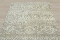 Multi Size Beige Gray Color Hand Knotted Wool Southwestern Oriental Rug