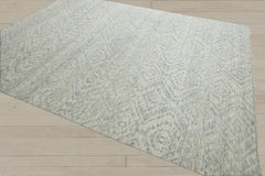 Multi Size Gray Beige Blue Color Hand Knotted Wool Transitional Oriental Rug