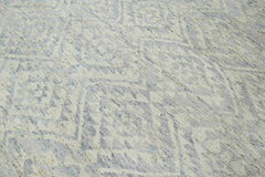 Multi Size Gray Beige Blue Color Hand Knotted Wool Transitional Oriental Rug