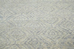 Multi Size Gray Beige Blue Color Hand Knotted Wool Transitional Oriental Rug