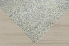 Multi Size Gray Beige Blue Color Hand Knotted Wool Transitional Oriental Rug