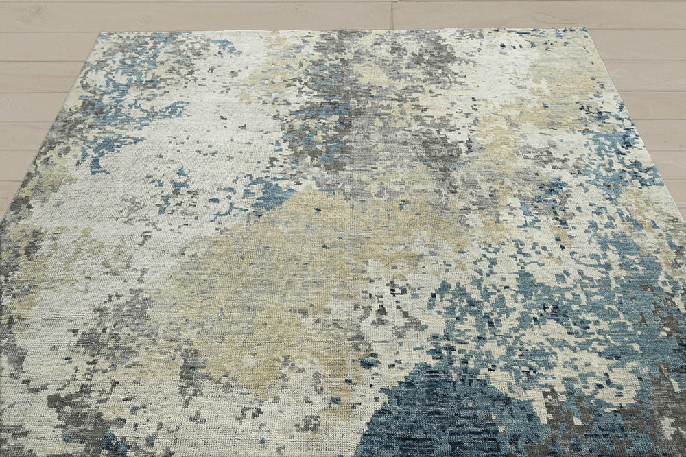 Multi Size Gray Beige Moss Color Hand Knotted Wool Modern Oriental Rug