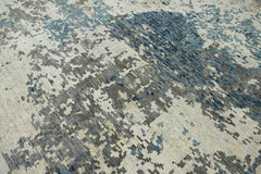 Multi Size Gray Beige Moss Color Hand Knotted Wool Modern Oriental Rug