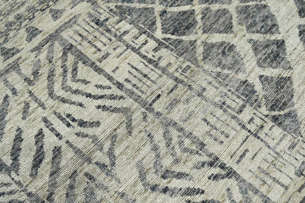 5x8 Gray Beige, , Color Hand Knotted 100% Wool Modern & Contemporary Oriental Rug