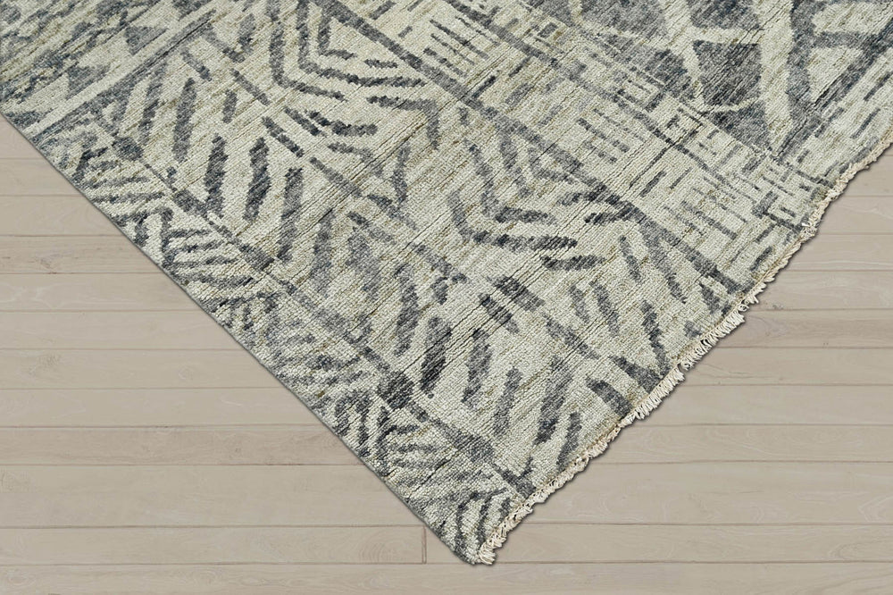 5x8 Gray Beige, , Color Hand Knotted 100% Wool Modern & Contemporary Oriental Rug
