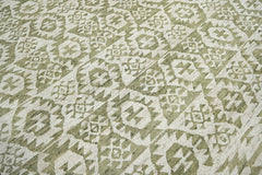 10x14 Beige, Green, Color Hand Knotted 100% Wool Southwestern Oriental Rug