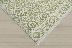 10x14 Beige, Green, Color Hand Knotted 100% Wool Southwestern Oriental Rug
