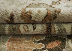 12x15 Sage, Green, Beige Color Hand Knotted Oushak Wool Oriental Rug