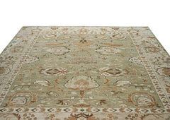 12x15 Sage, Green, Beige Color Hand Knotted Oushak Wool Oriental Rug