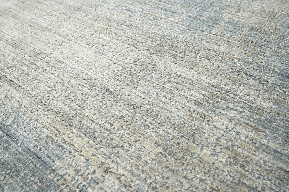 6x9 Gray, Beige, Blue Color Hand Knotted 100% Wool Modern & Contemporary Oriental Rug