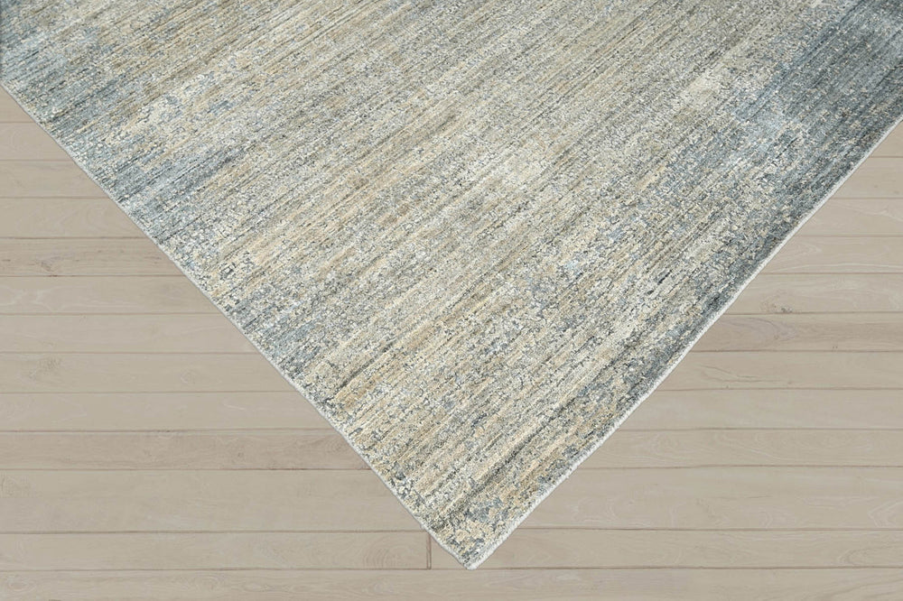 6x9 Gray, Beige, Blue Color Hand Knotted 100% Wool Modern & Contemporary Oriental Rug