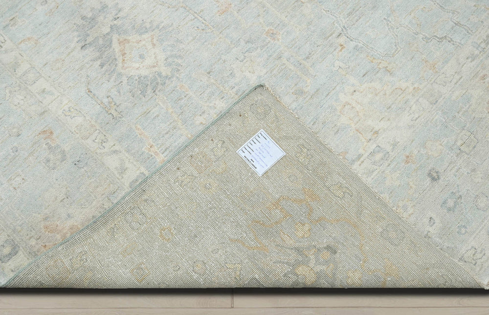 Multi Size Gray Slate Beige Color Hand Knotted Oushak Wool Traditional Oriental Rug