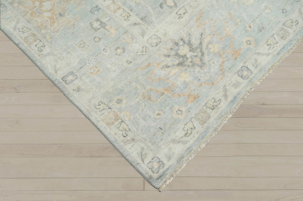 Multi Size Gray Slate Beige Color Hand Knotted Oushak Wool Traditional Oriental Rug