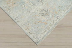 Multi Size Gray Slate Beige Color Hand Knotted Oushak Wool Traditional Oriental Rug
