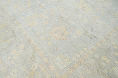 Multi Size Slate Gray Beige Color Hand Knotted Afghan Oushak Wool Traditional Oriental Rug