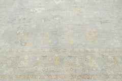 Multi Size Slate Gray Beige Color Hand Knotted Afghan Oushak Wool Traditional Oriental Rug