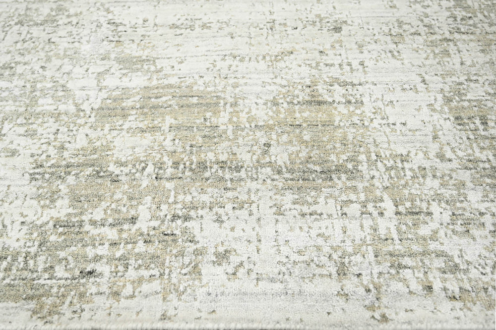 4x6 Beige, Gray, Ivory Color Hand Knotted 100% Wool Modern & Contemporary Oriental Rug