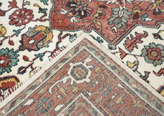 9x12 Rose, Rust, Ivory Color Hand Knotted Oushak Wool Oriental Rug